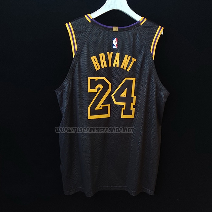 Camiseta Kobe Bryant NO 24 Los Angeles Lakers Black Mamba Autentico Negro